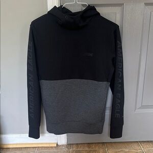 American Eagle Black and Gray Hoodie
